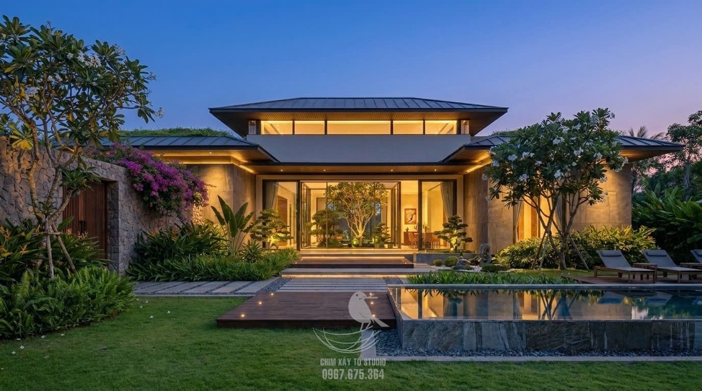 Villa sân vườn nhiệt đới tại Chư Prông, Gia Lai - Chim Xây Tổ Studio